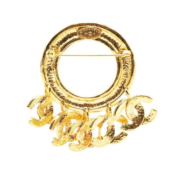 CHANEL Vintage Gold Logo Brooch - Picture 2 of 5
